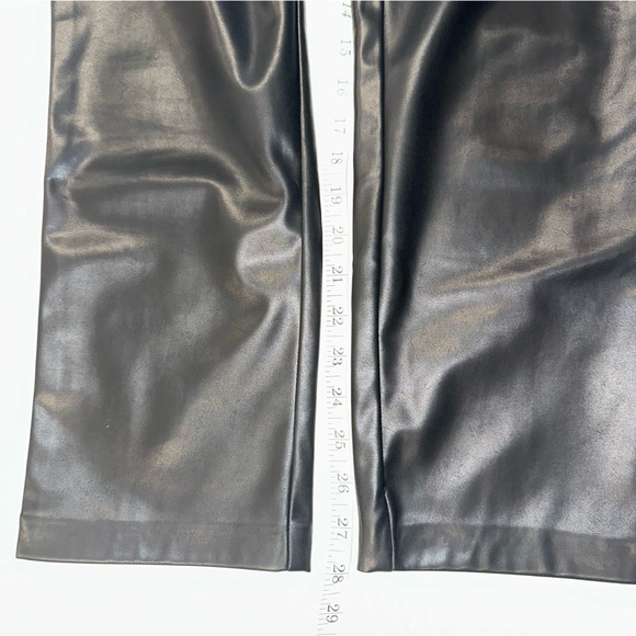 Calvin Klein Women's Black Faux Leather Button-Waist Straight Leg Pants NWOT - Picture 9 of 9